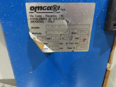 Omga T521ST 18-20" Wood Cut Off Saw 5.6kw Upcut Pneumatic Control 230/460V 3Ph