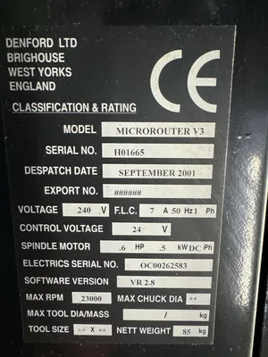 2001 DENFORD Microrouter V3 CNC Machines | Bowland Trading Ltd (5)