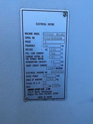 USED 2007 MORI SEIKI CO NV5000 1B/40