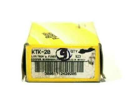 9 NEW BUSSMANN LIMITRON KTK-20 FUSES KTK20