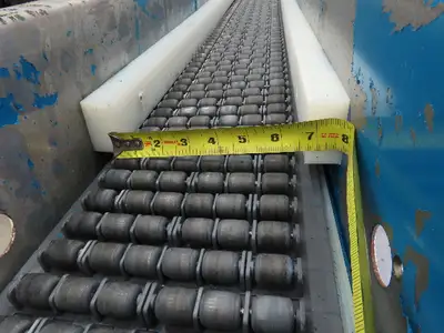 New London Engineering 8"x 20' Plastic Roller Belt Accumulating Conveyor 460V