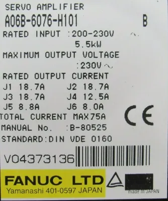 NEW FANUC A06B-6076-H101 SERVO AMPLIFIER SER. B A06B6076H101