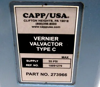 NEW FOXBORO 10091279 VERNIER VALVACTOR TYPE C 273966 35PSI