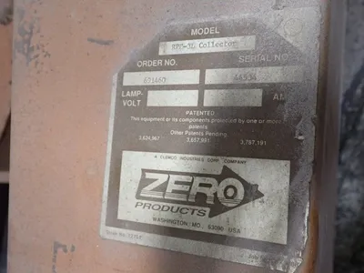 Used ZERO PRODUCTS RPH3L COLLECTOR Dust Collectors Ohio US | HGR 24 #799339