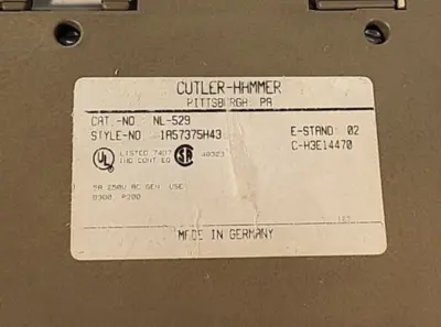 Cutler-Hammer NL-500 Simulator/ NL-529 Relay (BIN3.5.1)