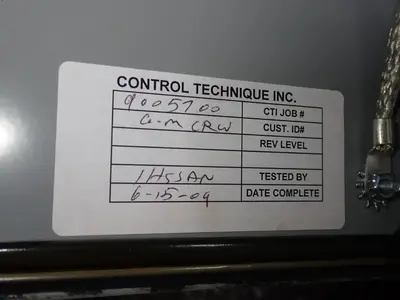 Control Technique Inc Control Panel