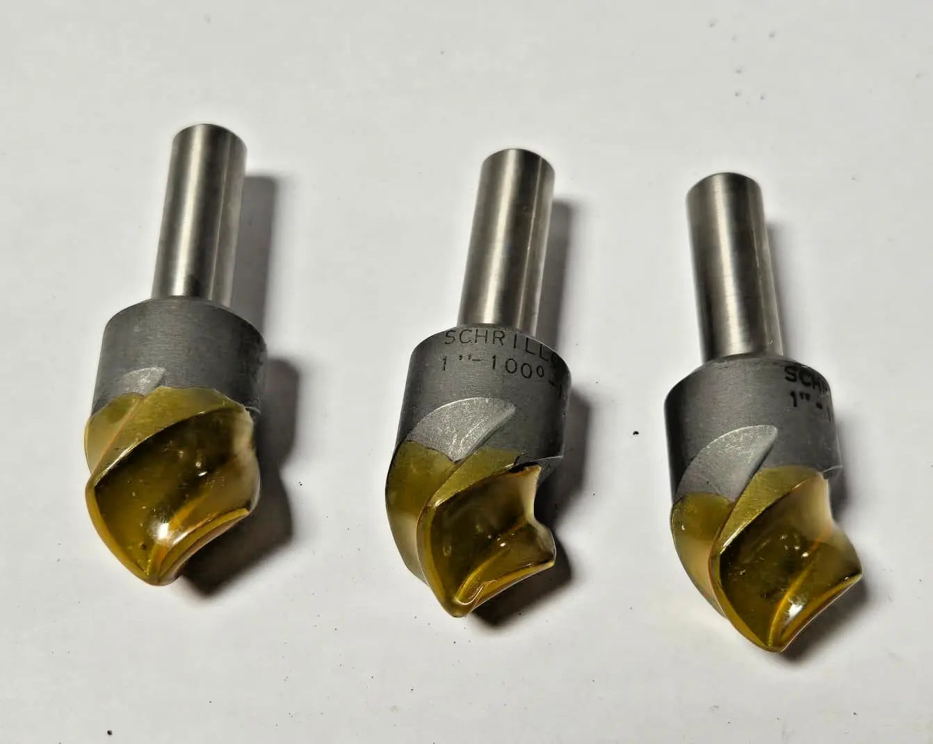 Schrillo 1" High Speed Steel Countersink 100 Degree USA Lot of 3