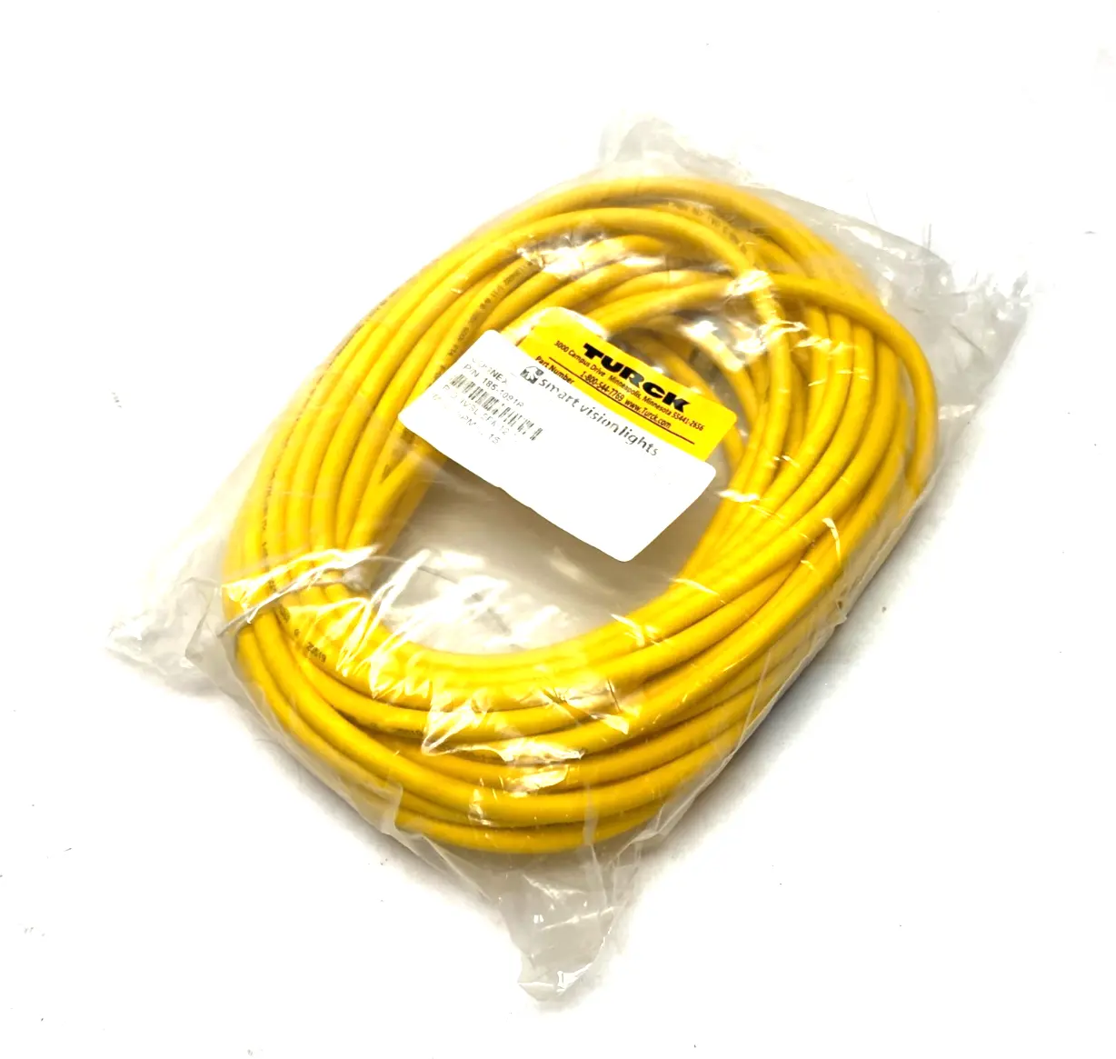 USED TURCK, COGNEX SINGLE ENDED CONNECTION CORDSET BREAKOUT CABLE IVSL-5PM12-15