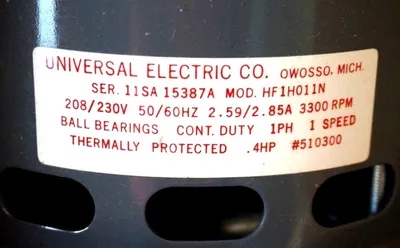 NEW ROTRON UNIVERSAL 94818500 HF1H011N BLOWER SER.11SA 3300 R.P.M. 1 PHASE .4 HP