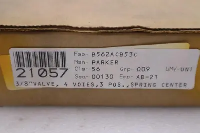 Parker B562ACB53C Air Control Valve 3/8" - STOCK GF485A