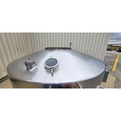 Used Stainless Steel Sanitary Insulated Slant bottom Liquid Tank  - 500 Gallon