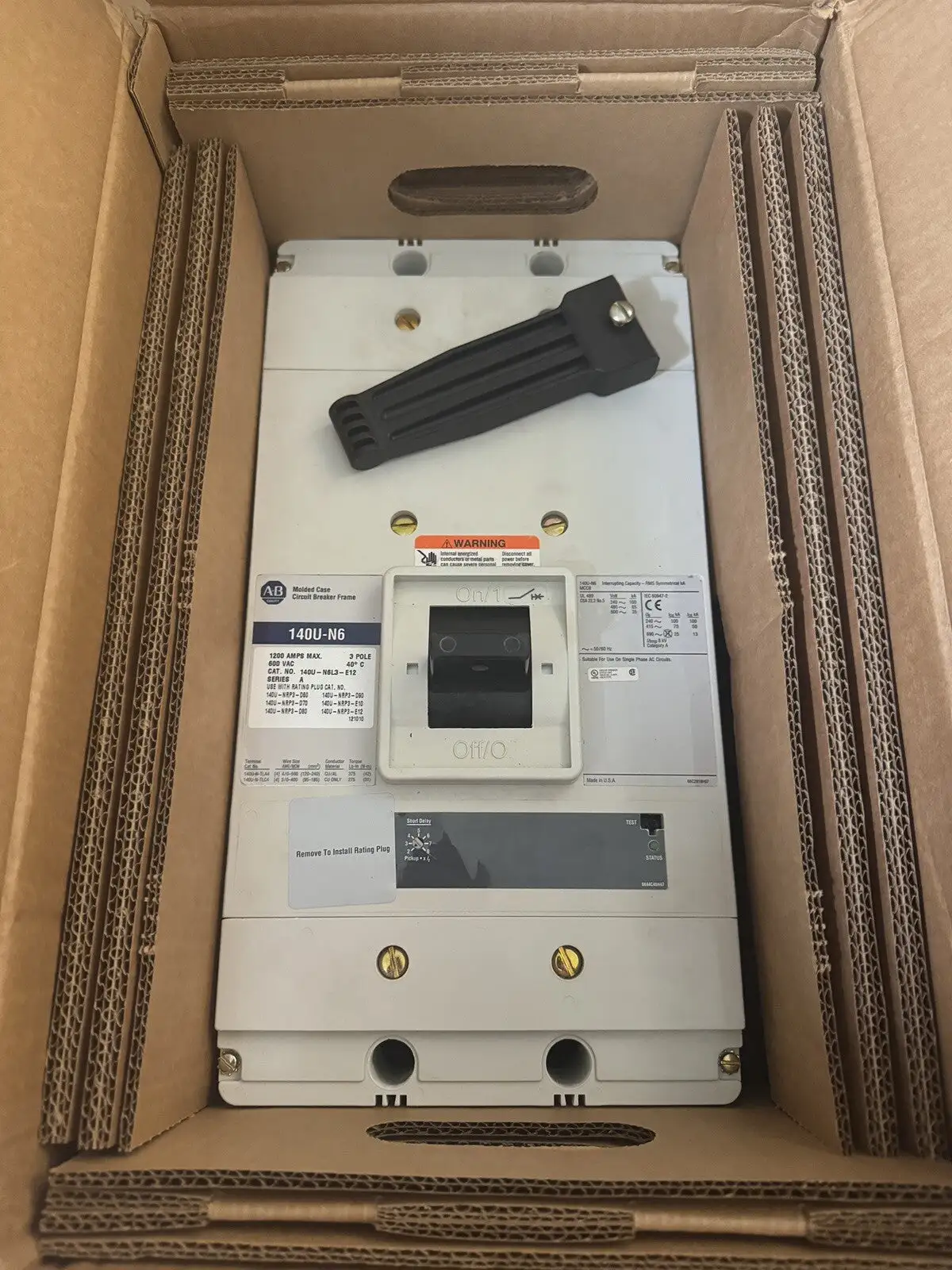 ALLEN BRADLEY 140U-N6L3-E12 / 140UN6L3E12 + 140U-NRP3-E12 Rate Plug (BIN1.2.3)