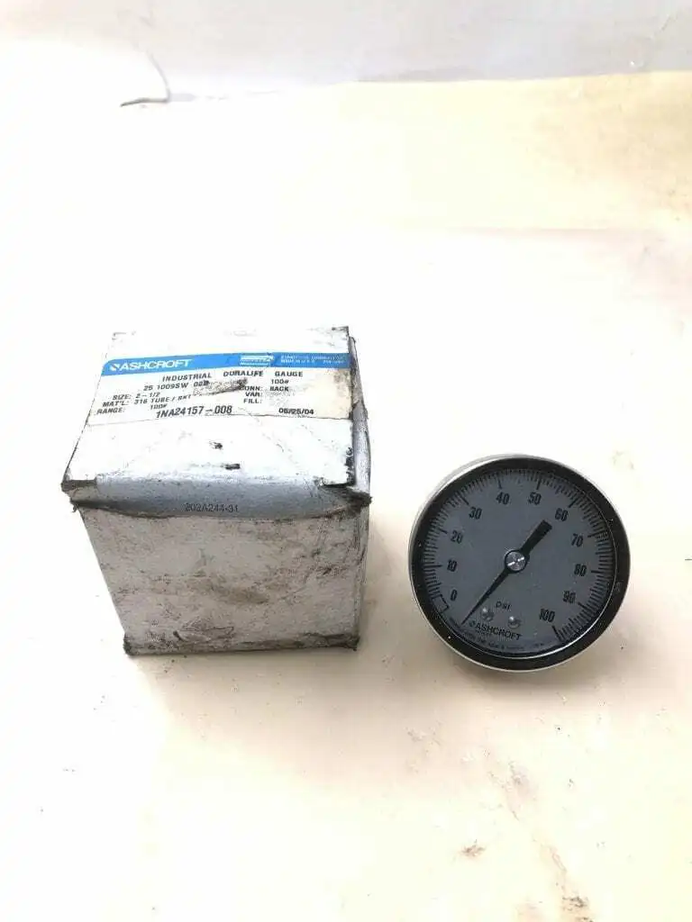 Ashcroft 1NA24157-008 2-1/2″ Stainless Air Pressure Gauge 0-100PSI -NIB