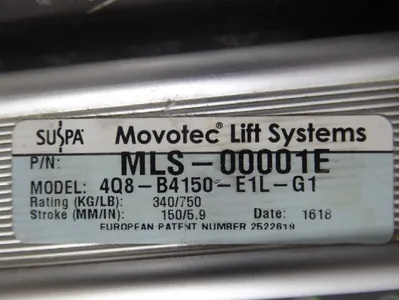 Suspa Incorporated MLS-00001E Motor/Actuator Assembly 340kg / 750lb Used