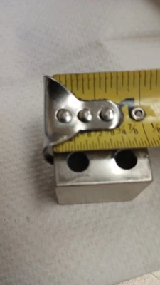 USED Misumi Stopper Block 40HRC 1045 Carbon Steel Counterbored