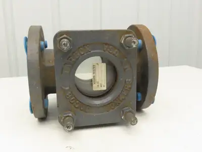 Jacoby Tarbox 910-3B Dual Sight Glass Flow Indicator Flap Check Valve 3" Flanged