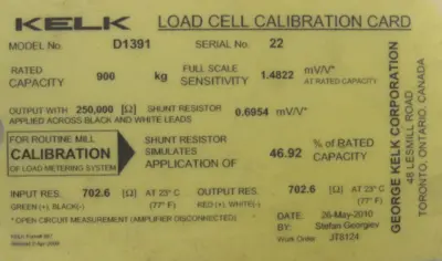NEW KELK D1391 DIAPHRAGM LOAD CELL 900KG