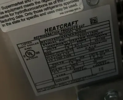 7-0055 Bohn Heatcraft Low Temp Condensing Unit