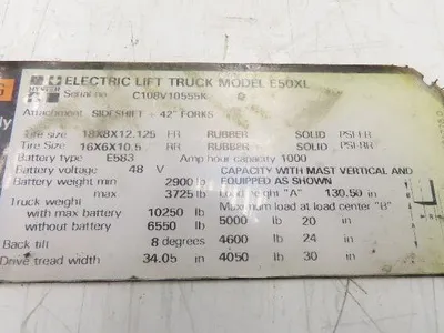General Electric Hyster 324845 Forklift Electric Motor Hydraulic Pump 36/48VDC