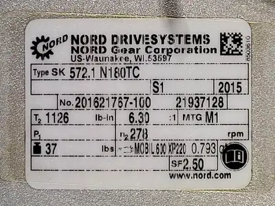 NEW 2015 NORD DRIVESYSTEMS SK572.1-N180TC