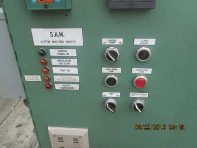 36" width x 36" D x 96" H Wisconsin #BATCH-3-3-8E/RM, 500°F, rotary batch