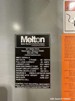 Pre-Owned Melton Robotic Welding System – Oscillating Torch, Guarded Workcell