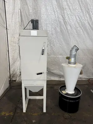 CYCLONE SAND BLAST CABINET W/ DUST COLLECTOR. STOCK # 0236325.
