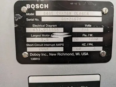 Used BOSCH 840E Misc Electrical & Power Parts | ND Industrial Surplus #1212140