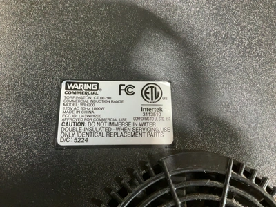 Used WARING COMMERCIAL WIH200 COMMERCIAL INDUCTION RANGE Hot Plates Michigan US | Miedema Asset Management Group #1580115