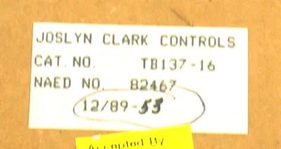 NEW JOSLYN CLARK TB137-16 COIL TB13716