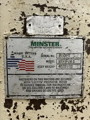 MINSTER MR15-26S / MSH30-26-7 / MEF5-26S Coil Feed Lines | PressTrader Limited (11)