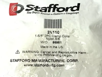 New | in-Stock Stafford Clamp Collar 2-Piece Nylon 1-5/8" Misc Fasteners Michigan US | Maverick Industrial Sales #1398001