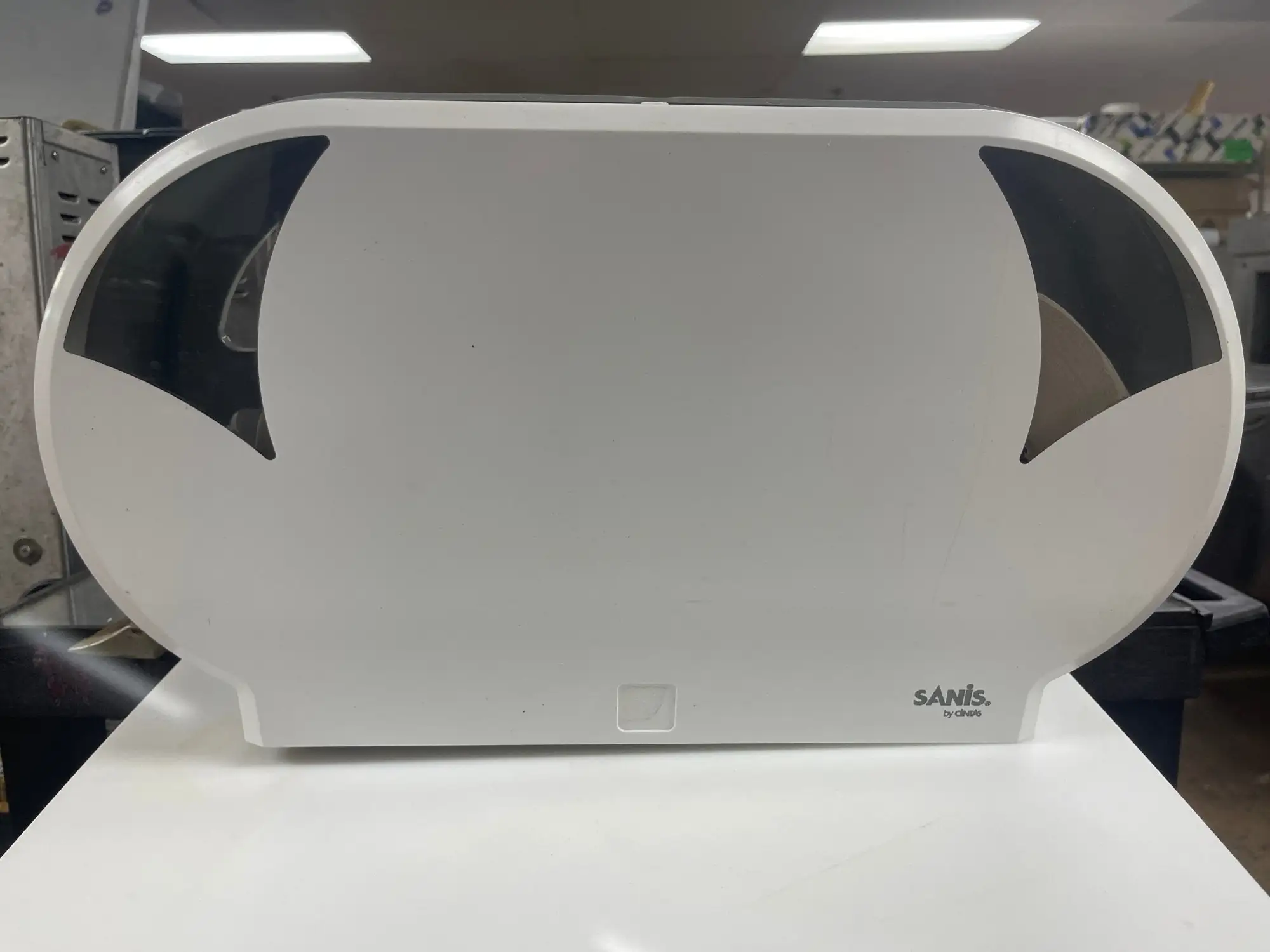 Used Sanis Used Sanis Traditional Double Roll Toilet Paper Dispenser Without Key - Coz Janitorial Equipment Illinois US | Falcon Restaurant Supply #1375310