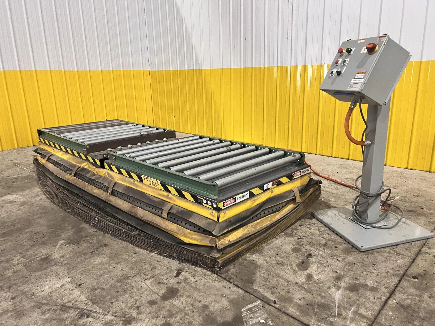 2,000 LBS UNI-CRAFT PASS THROUGH  DUAL SIDED UPENDER WITH ROLLERS : STOCK #21936