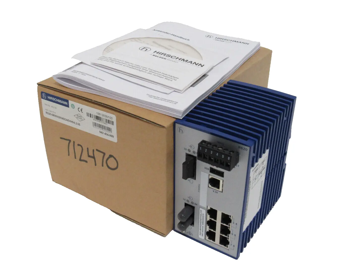 NEW HIRSCHMANN RS20 DIN RAIL ETHERNET SWITCH RS20-0800M2M4SDAEHH04.2.05