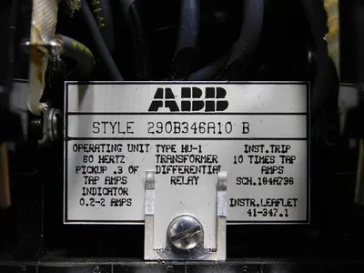 ABB 290B346A10 B Differential Relay Type HU-1 No Glass Damaged Reset Switch Used