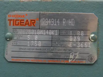 Dodge Tigear Q262B018M140K1 Worm Gearbox 18:1 Reducer 5Hp 97rpm 140TC LH Output