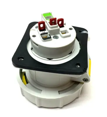 Used Hubbell Heavy Duty Female Pin & Sleeve Receptacle 2-Pole 3-Wire YELLOW Electrical Fittings Michigan US | Maverick Industrial Sales #1401509