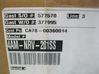 NEW Gast 4AM-NRV-201SS