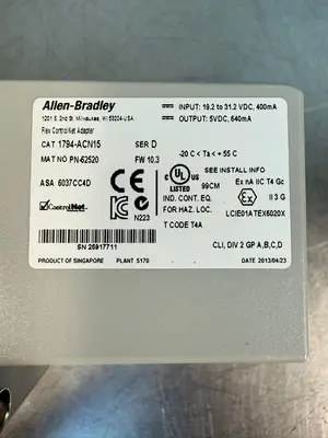 Allen Bradley 1794-ACN15 /D Flex ControlNet Adapter FW 10.3 e.a (2.3.5)