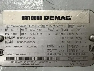 USED RELIANCE ELECTRIC P40G0467B
