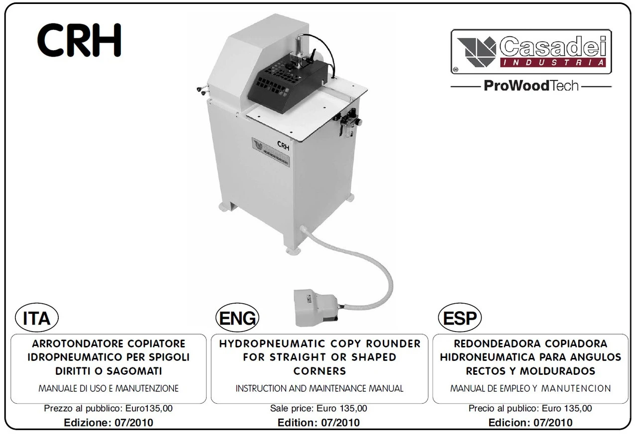 Casadei CRH Edgebander Operator's Manual (PDF Download)