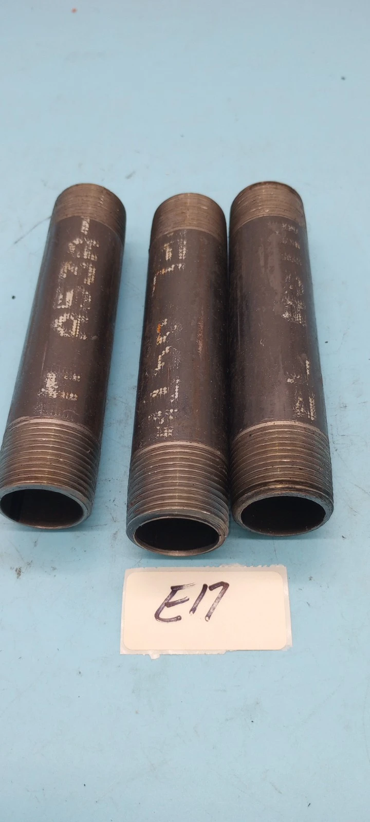 LOT OF 3 BLACK  threaded  NIPPLE 6" X 1 "