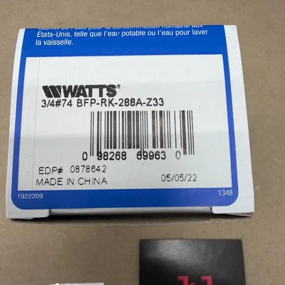 NEW Watts 3/4 #74 BFP-RK-288A-Z33