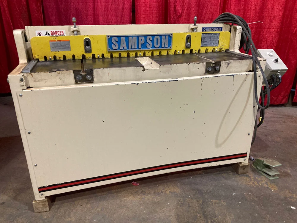 Pre-owned SAMPSON PNEUMATIC POWER  SQUARING SHEAR 16 ga. capacity, MODEL PS 416