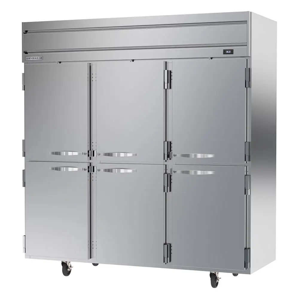 Beverage-Air HRPS3HC-1HS 78" Three Section Reach In Refrigerator, (6) Left/right Hinge Solid Doors, 115v