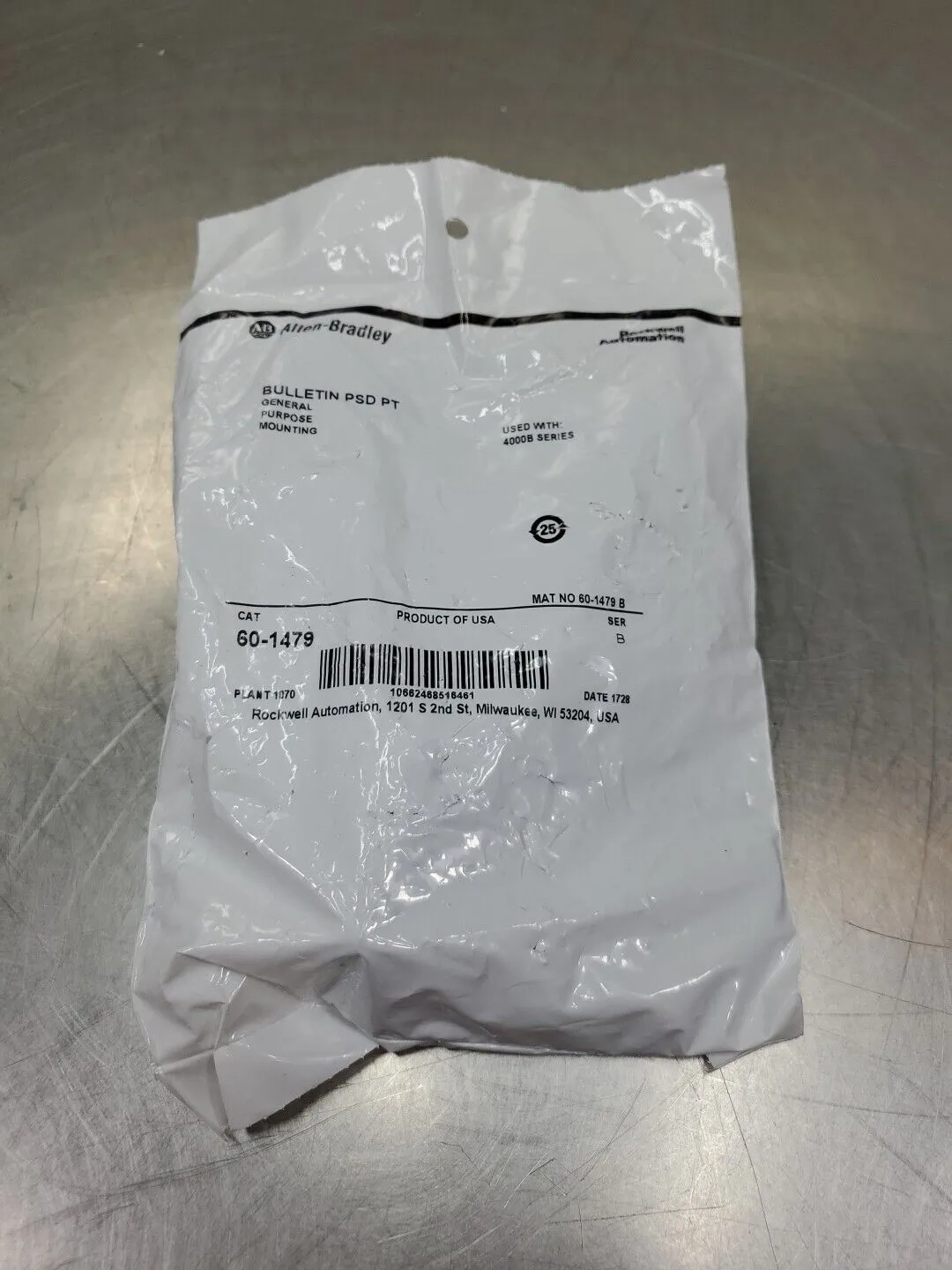 Allen Bradley 60-1479 SER. B BULLETIN PSD PT Mounting Bracket. 5D-25