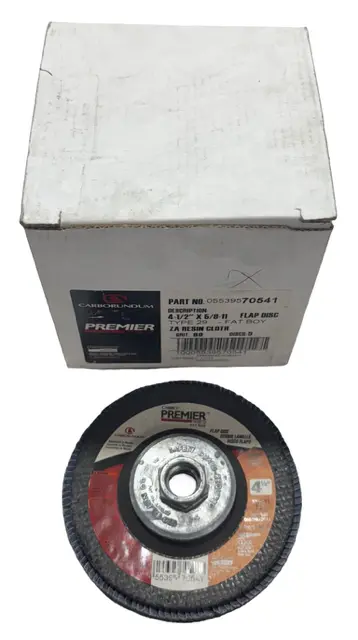 Carborundum 4-1/2" x 5/8-11 Flap Disc T29 80 Grit Zirconia Alumina 5 Pack