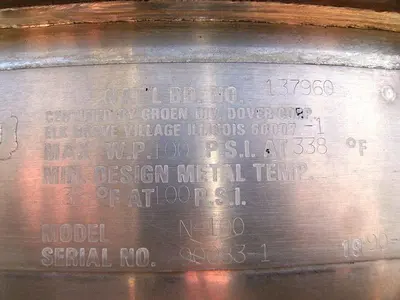 Kettle, 100 Gallon, S/st, Dover, Jkt, 100 PSI #S740402