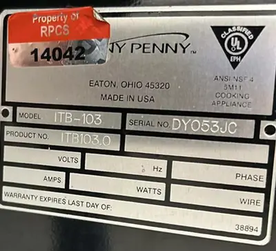 USED HENNY PENNY ITB-103